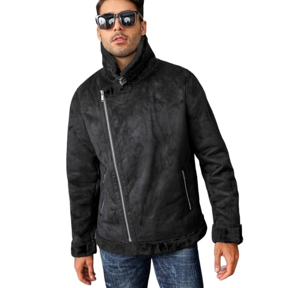Men’s Sherpa Aviator Moto Jacket - Picture 2 of 4